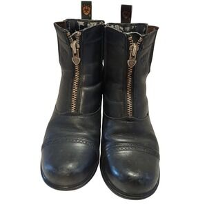 Ariat Heritage IV Zip Paddock Boots Black Leather Womens 7.5B 10000803 4LR Horse